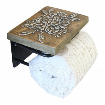 ●【送料無料】【代引不可】彩か(SAIKA)　棚台付きゴールドロイヤル　Paper holder　トイレットペーパーホルダー　PTAT-05「他の商品と同梱不可/北海道、沖縄、離島別途送料」