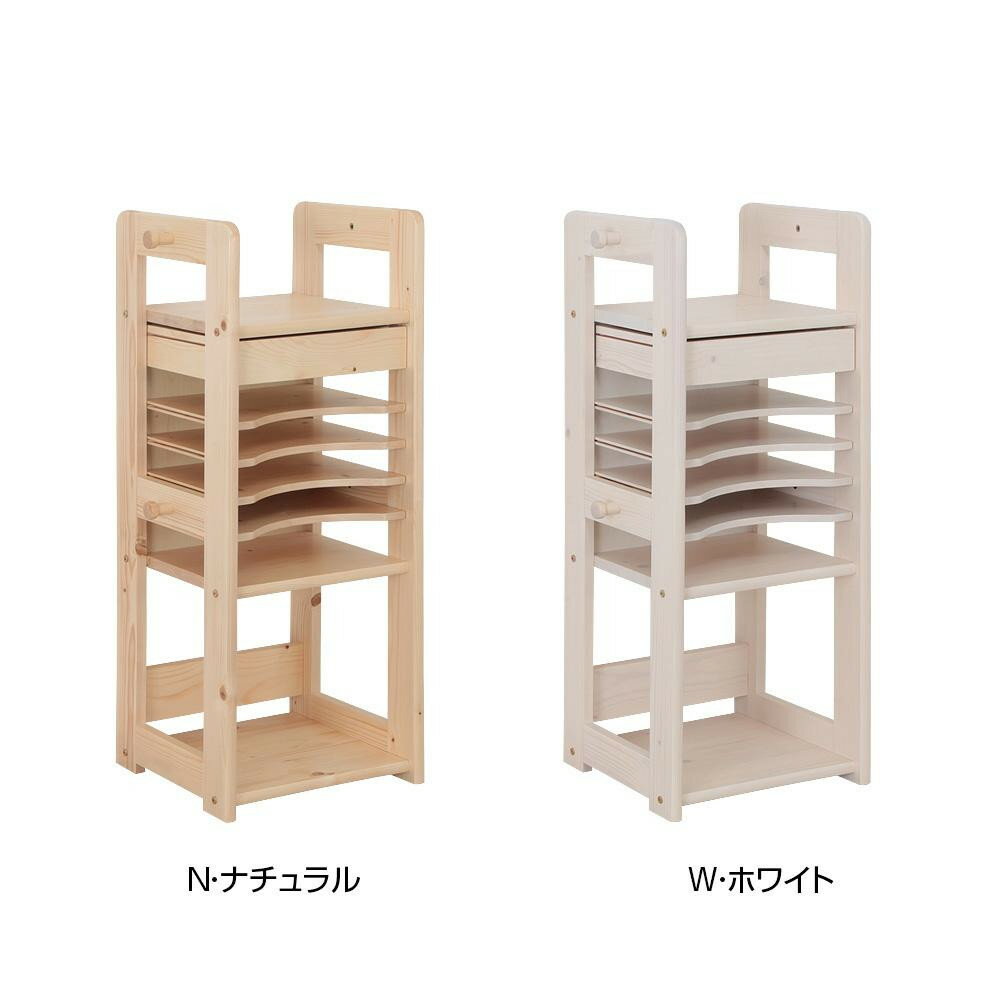 ●【送料無料】【代引不可】天然木ジュニアシリーズ 天然木ランドセルラック JJR-100R　W・ホワイト「他の商品と同梱不可/北海道、沖縄、離島別途送料」