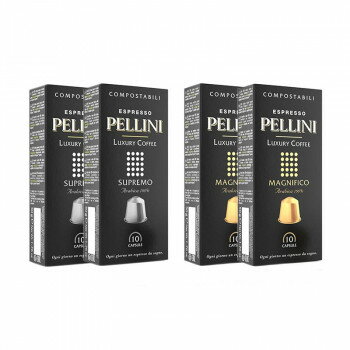 ◎●【送料無料】【代引不可】Pellini(ペリーニ) エスプレッソカプセル スプレーモ＆マグニフィコ 各2箱セット「他の商品と同梱不可/北海道、沖縄、離島別途送料」