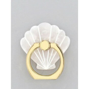 ●【送料無料】FLOWERING フラワーリング スマホリング 落下防止 スタンド アセチシェル ホワイト SAR0067-WH「他の商品と同梱不可/北海道、沖縄、離島別途送料」