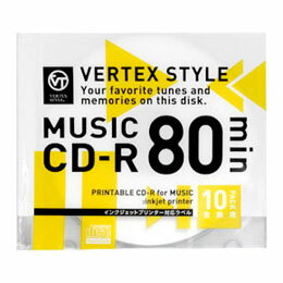 ☆VERTEX CD-R(Audio) 80分 10P インクジェットプリンタ対応(ホワイト) 10 ...