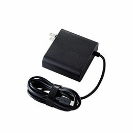 ☆エレコム ノートPC用ACアダプター Type-C PD対応 65W ケーブル一体型 2m ブラック ACDC-PD0465BK