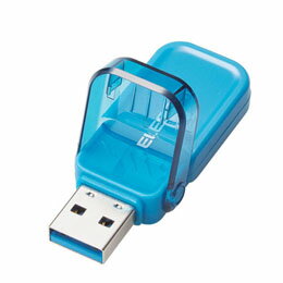 ☆エレコム USBメモリー USB3.1(Gen1)対応 フリップキャップ式 16GB ブルー MF-FCU3016GBU