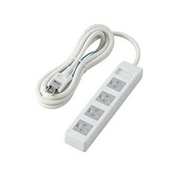 ☆エレコム 3pinタップ/ホコリシャッター付/4個口/2.5m/ホワイト T-T1C-3425WH