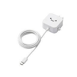 ☆エレコム AC充電器/スマホ・タブレット用/2.4A出力/Type-C/USB-C/ケーブル一体型/1.5m/ホワイトフェイス MPA-ACC20WF