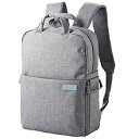 ☆エレコム カメラバッグ リュック オフトコ off toco 2way 撥水加工 ワンタッチ開閉 14インチPC収納 ペットボトルバンド グレー DGB-S043GY(2)