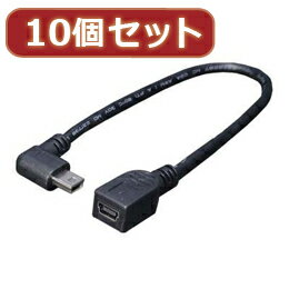 ☆変換名人 10個セット USBmini L型ケーブル延長20(左L) USBM-CA20LLX10