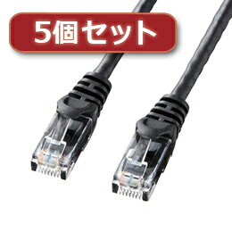 ☆5個セット サンワサプライ カテゴリ6UTPLANケーブル LA-Y6-10BKX5