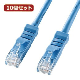 ☆10個セットサンワサプライ L型カテゴリ5eより線LANケーブル KB-T5YL-01LBX10