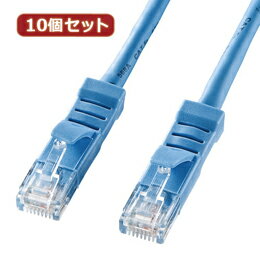 Cross （~5 m） - ☆10個セットサンワサプライ L型カテゴリ5eより線LANケーブル KB-T5YL-02LBX10