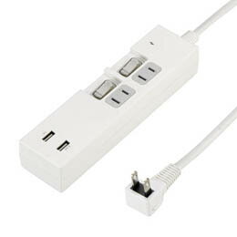 ☆5個セット YAZAWA 個別スイッチ付2AC2USB3.4A2mホワイト Y02KS422WH2UX5