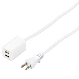 ☆5個セット YAZAWA USBタップ2ポート2.4A0.5mホワイト H720052UWHX5