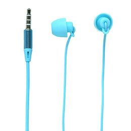 ☆ミヨシ シリコン製寝転びイヤホン 青 EPN-01/BL
