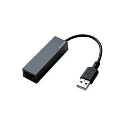 ☆エレコム 有線LANアダプタ/USB2.0/Type-A/ブラック EDC-FUA2-B