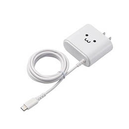 ☆エレコム スマートフォン・タブレット用AC充電器/Type-Cケーブル一体型/2.4A出力/2.5m/ホワイトフェイス MPA-ACC02WF