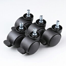 チェアの転がりを防止する手動ストッパー付きキャスター。