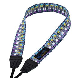 ☆エツミ Gevaert カメラストラップ ビビッドシャギー ブルー/パープル VGV-004