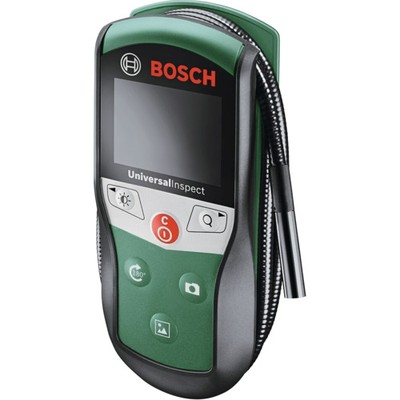 ボッシュ 検査用カメラ INS1 0603687001メーカー：ボッシュ(株)【特長】●簡単操作の検査用カメラ、今まで見えなかったところが簡単に確認できます。●ピントの合う範囲が広いので使い勝手が抜群です。●マイクロSDカード(別売)に画像を保存してパソコン等で確認することができます。●カメラヘッド、カメラケーブルは防塵・防水性能IP67です。●LEDライト照度調整で3モード可能です。【用途】●狭小部の確認、検査に。【仕様】●ケーブル長(m):0.95●カメラヘッド径(mm):8●モニターサイズ(インチ):2.31●幅(mm):70●奥行(mm):40●高さ(mm):161●カメラ解像度:320×240●モデル:INS1【仕様2】●カメラケーブル最小曲げ半径:30mm●電源:単3アルカリ乾電池×4本(付属)●連続使用時間:約4時間(ライト照度50%時)●使用温度範囲:-10~+50°C●保管温度範囲:-20~+70°C●防水規格:IP67(カメラヘッドとカメラケーブル部)【材質／仕上】●ABS樹脂【セット内容／付属品】●キャリングバッグ●ケーブル先端取り付けのアクセサリー【商品情報】品番：0603687001発注コード：6592680JANコード：4059952648286原産国：中国質量：390G※画像はイメージです。