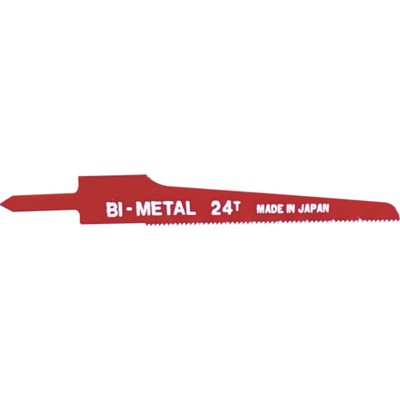 日平 エアソー替刃 (24山) 10枚入り AS-22B-24メーカー：日平機器(株)【特長】●バイメタル材を使用し、切れ味鋭く耐久性抜群です。【用途】●凹凸のある鋼板、アルミ、プラスチック類のワークの切断に。【仕様】●山数:24●全長(mm):96●有効刃長(mm):61●厚さ(mm):0.8●色:レッド●適合材:アルミ●切断能力(mm)非鉄金属鋼材:3~6●適応切断素材:真鍮・アルミ【仕様2】●エアーソー用●ブレード刃数24山【材質／仕上】●バイメタルハイス【セット内容／付属品】●10枚入り【注意】●切削作業の際は保護具を着用してお取扱いください。【商品情報】品番：AS-22B-24発注コード：7838573JANコード：4580117393487原産国：日本質量：33G※画像はイメージです。