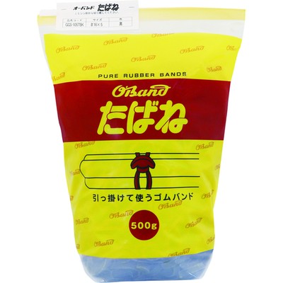 オーバンド たばね #16×5 黒 500g袋 (約345本入) GGS-105TBKメーカー：(株)共和【特長】●ゴムバンドをまきつけて、かけるだけワンタッチでOK。誰にでも素早く、結束できます。●良質の天然の純ゴムを使用しています。●締まりがよくてやわらかく、よく伸びます。【用途】●電源コードの結束。●園芸結束資材として。【仕様】●色:黒●番手(#):16×5●切幅(mm):5●折径(mm):60●袋入数(本):約345【仕様2】●内径(mm):38【材質／仕上】●天然ゴム【商品情報】品番：GGS-105TBK発注コード：7900228JANコード：4971620212257原産国：日本質量：500G※画像はイメージです。