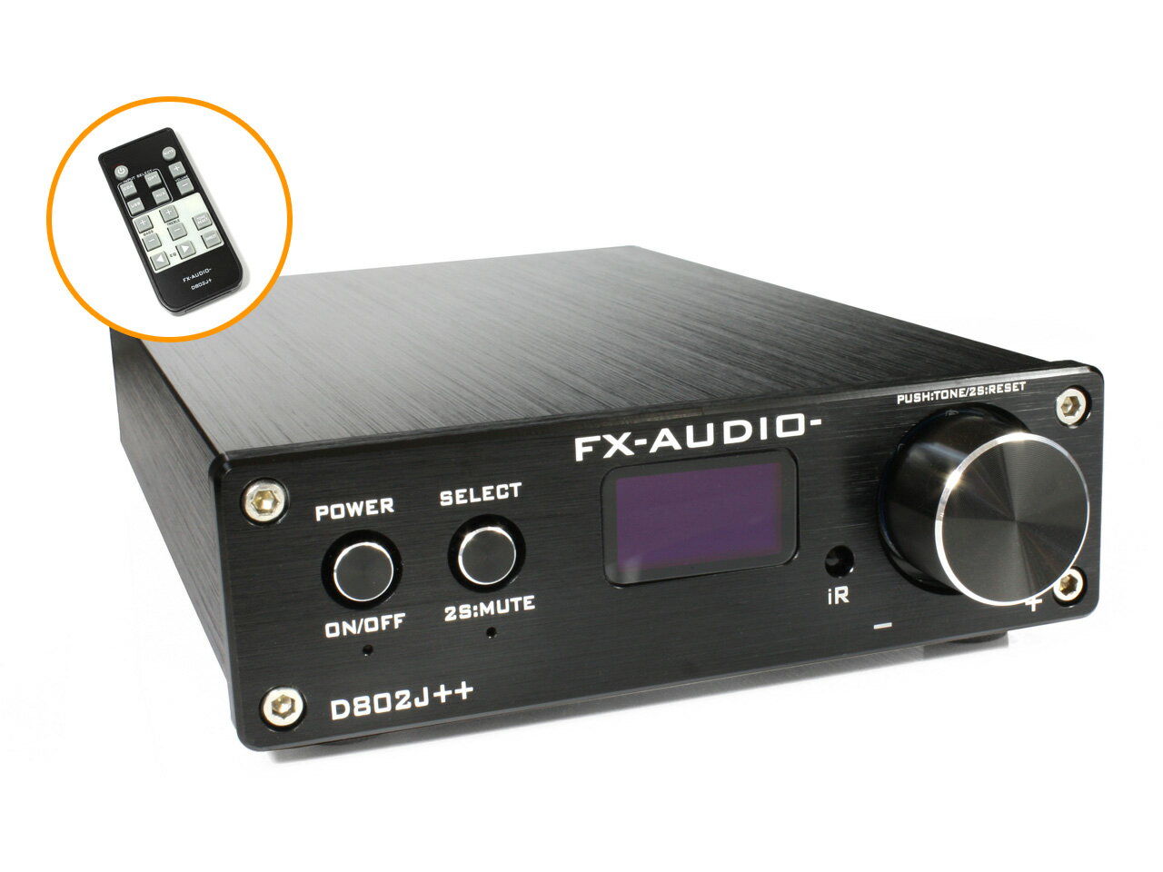 送料無料 FX-AUDIO- D802J++ [ブラック] デジタル3系統24bit/192kHz対応+アナログ1系統入力 STA326搭載 フルデジタルアンプ USB 光 オプティカル 同軸 デジタル