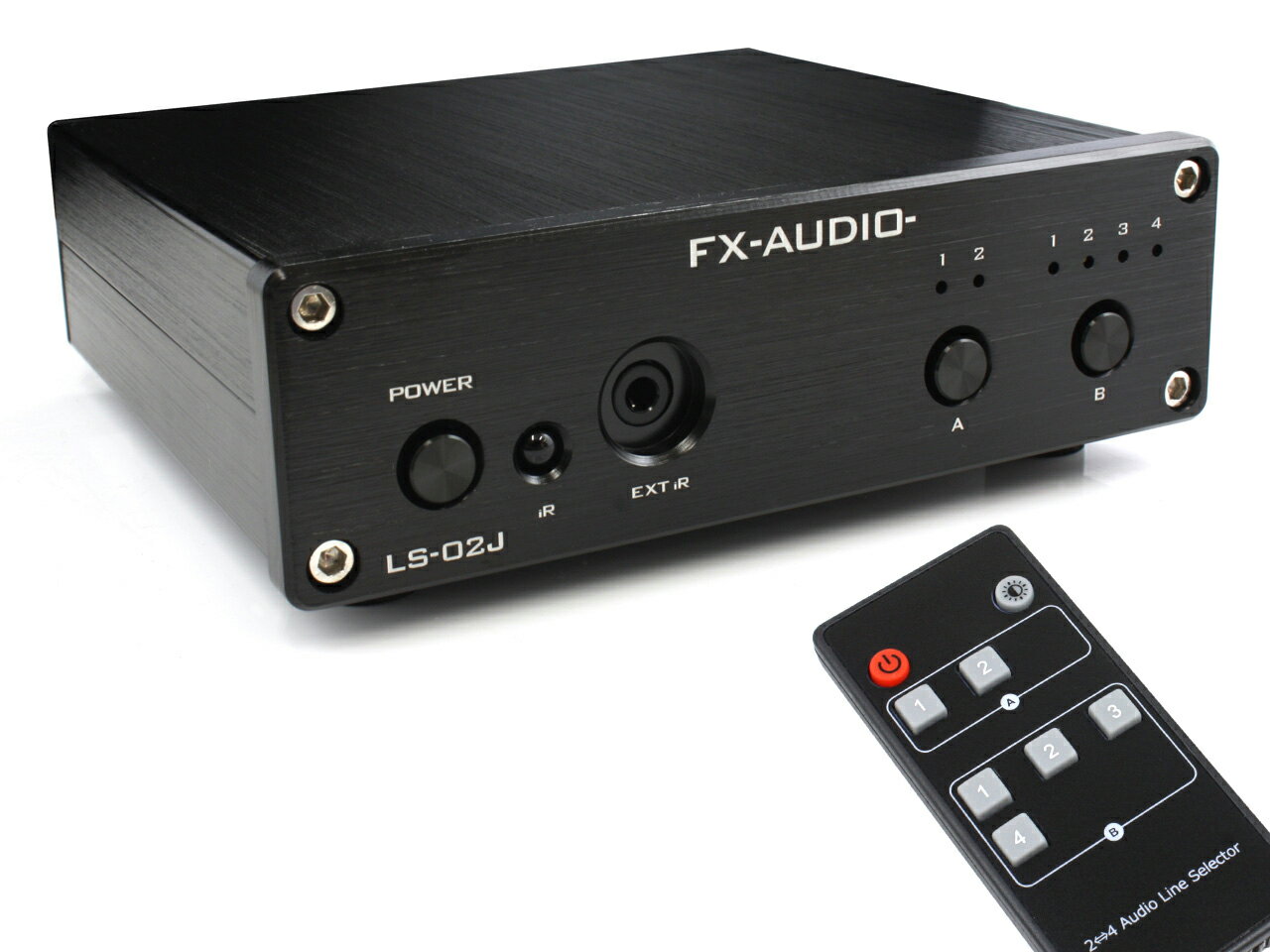 送料無料 FX-AUDIO- LS-02J リモコン対応 2:4 Multiple Audio Line Selector RCA 切替器 セレクター