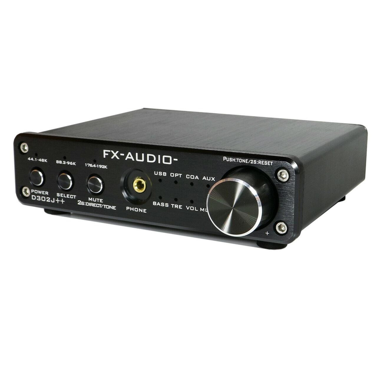 FX-AUDIO- D302J++[ブラック] ハイレゾ対応デジタルアナログ4系統入力・フルデジタルアンプ USB 光 オプティカル 同軸 デジタル 最大24bit 192kHz