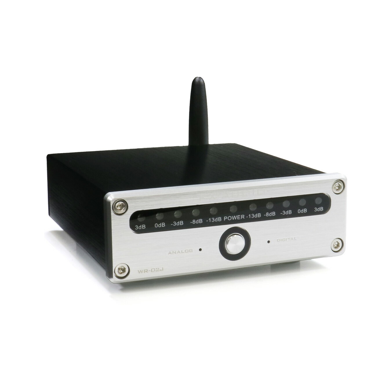 送料無料 FX-AUDIO- WR-02J[シルバー]高音質 低遅延 Bluetooth レシーバー 光 同軸 RCA 3系統出力 オーディオ専用設計 VUメーター ワイヤレス 無線 BT aptX aptX HD LL