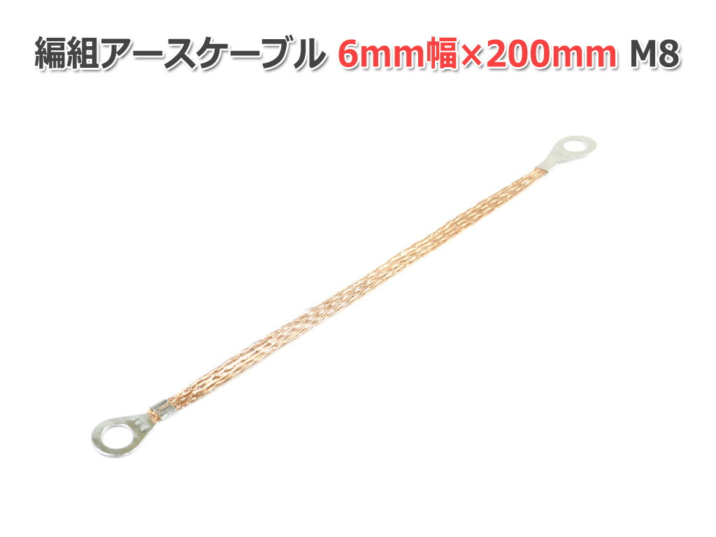 編組アースケーブル 4-6mm幅×200mm M8 (2.5-8)