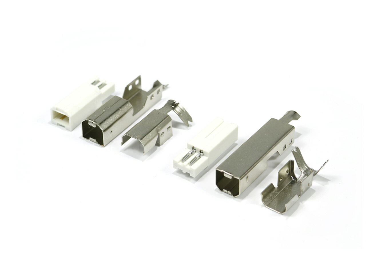 組立式 USB B コネクター(オス/plug) 2個SET 自作USBケーブルに 1