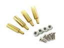 15mm 六角スペーサー (真鍮/六角支柱) 4本セット 固定用ネジ付属