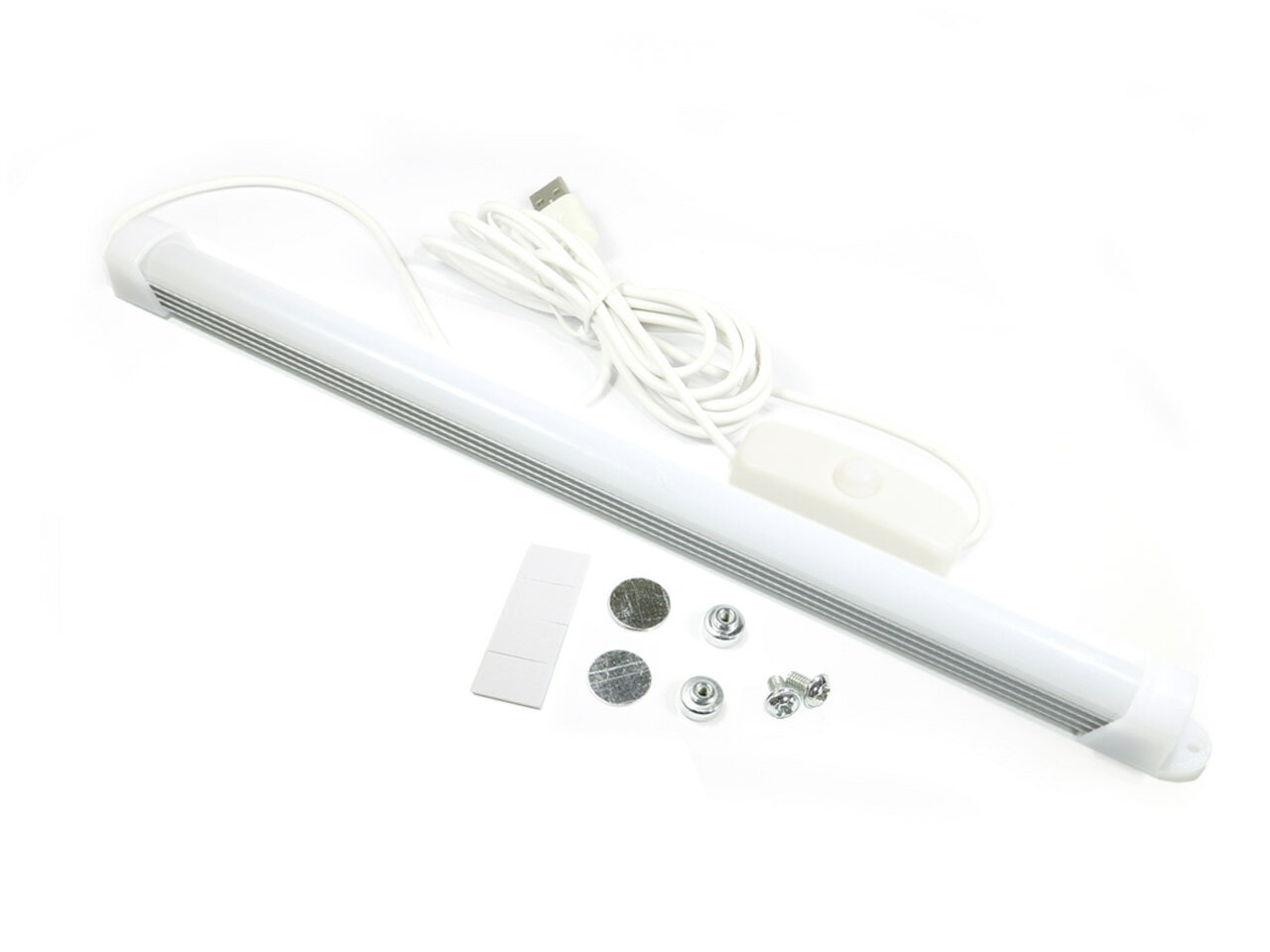 アウトレット特価 SMD型LED20灯 USB接続LED照明 [電球色] アルミバータイプ(スイッチ付)