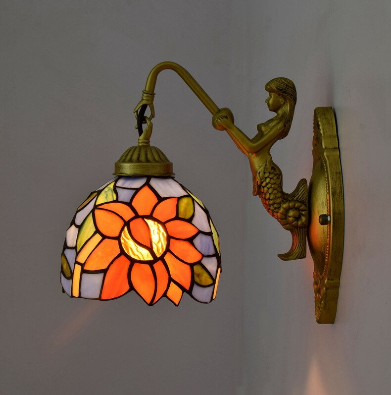 ステンドグラス照明 ブラケットライト 北欧 壁掛けライト 室内照明 壁掛け照明 照明器具 led照明 レトロ ウォールライト 玄関照明 間接照明 おしゃれ リビング 階段 寝室 ダイニング 店舗 カフェ 照明