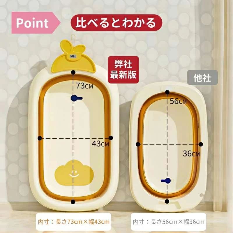 ベビーバス 折りたたみ式 新生児バス 子供用風呂 赤ちゃん用 0～5歳適応 コンパク...