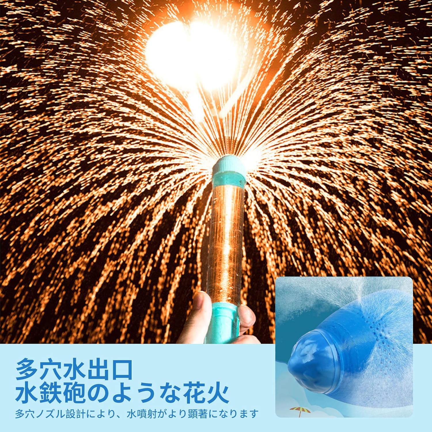 錦ファッションショップの水鉄砲 花火 ウォーターガン 【2個セット】おもちゃ 加圧式 対戦セットウォーターガン 花火 はなび おもちゃ 発射 水遊 玩具 子供 海｜アングル2