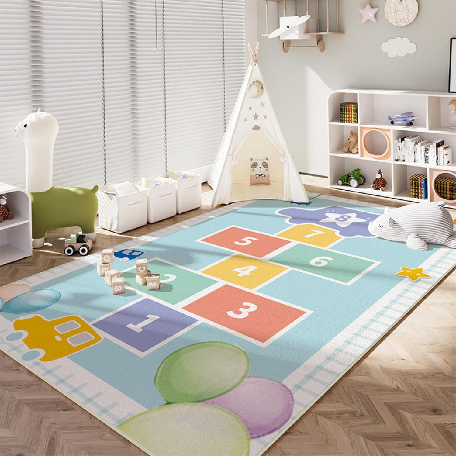 子供部屋 キッズマット ラグ 子供 カーペット プレイマット 可愛い柄 大判 ラグマット フロアマット 床保護 抗菌防臭 防音 良い肌触り
