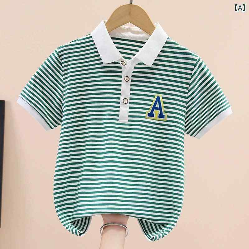 男の子 ポロシャツ 夏用 ゴルフ 短袖 ストライプ スポーツ Tシャツ トップス 吸湿速乾 軽量 通気性 子供服 ・カテゴリ: 短袖Tシャツ ・対象: 子供 ・サイズ: 120cm,130cm,140cm,150cm,160cm,170cm ・カラー: ブラック.グリーン