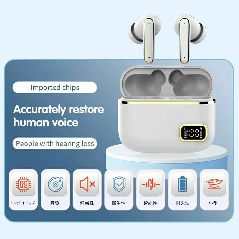 集音器 充電式 しゅうおんき 両耳用集音器 ワイヤレス イヤホン型 軽量 5段階音量...