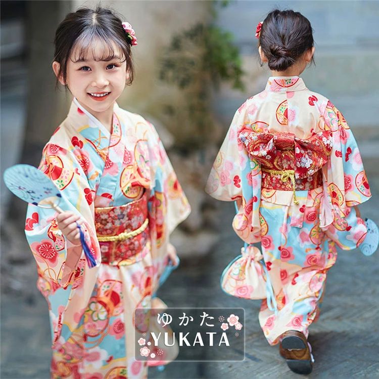 浴衣 セット 子供 可愛い 桜柄 浴衣 女の子 浴衣 中学生 浴衣 女の子 130 140 夏 ...