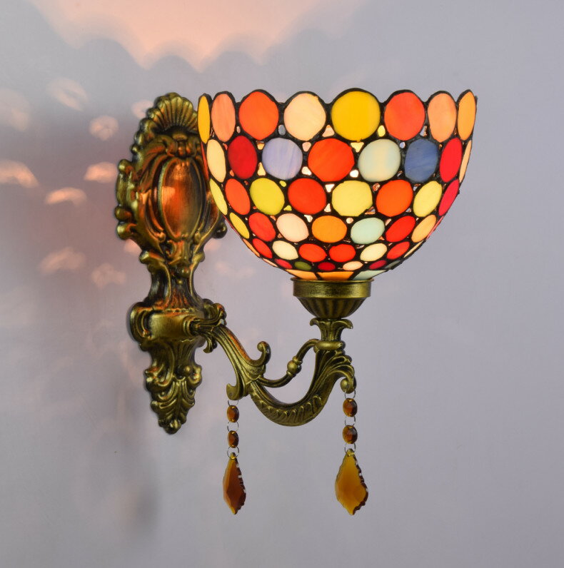 乐天商城 - 壁掛けライト ブラケットライト 室内照明 壁掛け照明 照明器具 led照明 ステンドグラス照明 レトロ ウォールライト 玄関照明 間接照明 おしゃれ リビング 階段 寝室 ダイニング 店舗 カフェ 照明