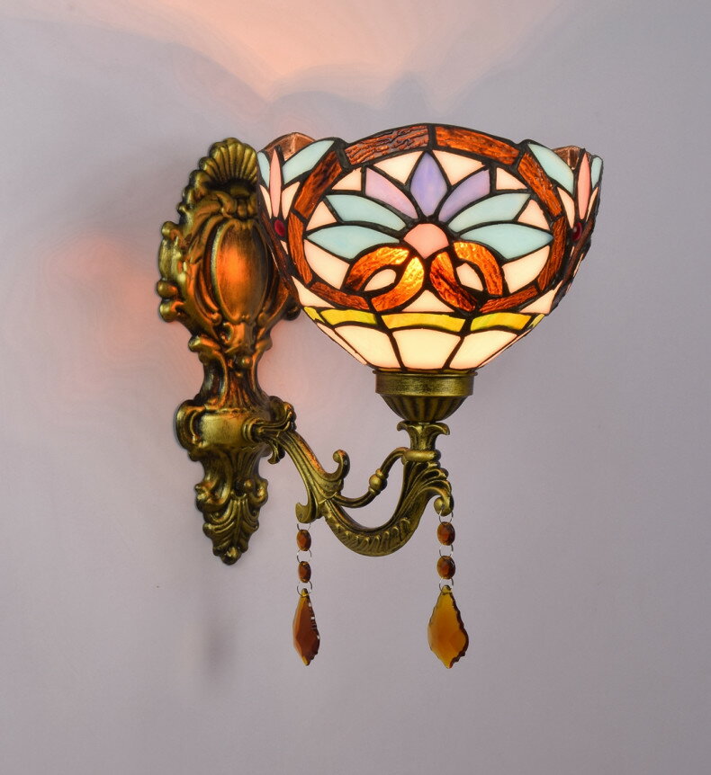 乐天商城 - 壁掛けライト ブラケットライト 室内照明 壁掛け照明 照明器具 led照明 ステンドグラス照明 レトロ ウォールライト 玄関照明 間接照明 おしゃれ リビング 階段 寝室 ダイニング 店舗 カフェ 照明