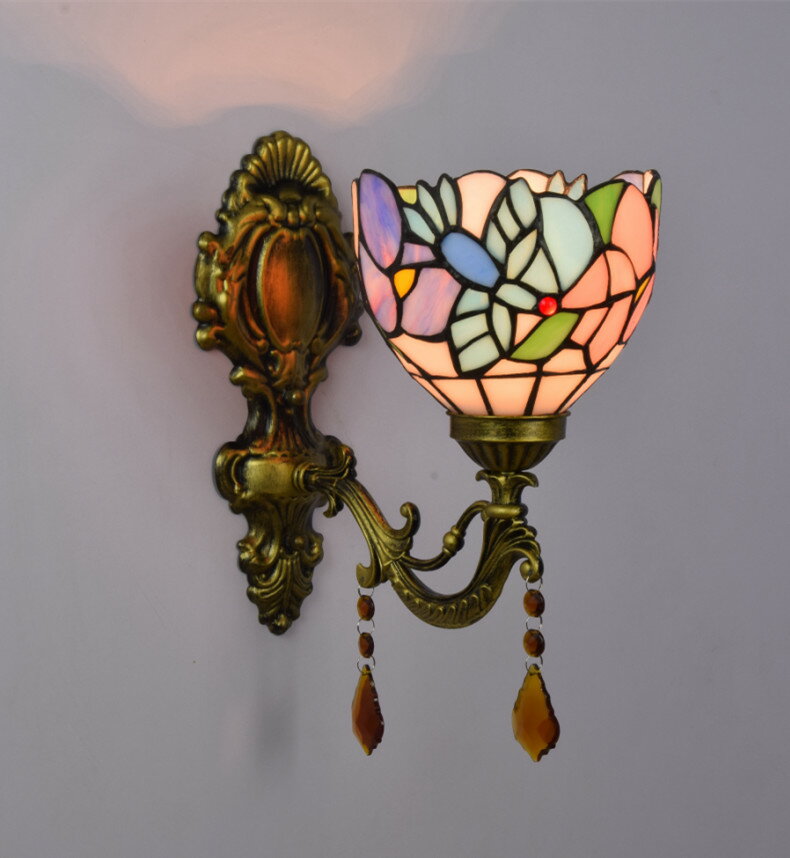 乐天商城 - 壁掛けライト ブラケットライト 室内照明 壁掛け照明 照明器具 led照明 ステンドグラス照明 レトロ ウォールライト 玄関照明 間接照明 おしゃれ リビング 階段 寝室 ダイニング 店舗 カフェ 照明