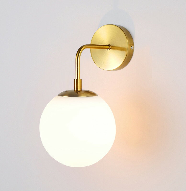 乐天商城 - ブラケットライト 北欧 LED対応 1灯 おしゃれ 壁掛け照明 円形 ボール ガラス 階段 寝室 玄関 ウォールランプ 和風 オシャレ モダン インテリア照明 ルームライト 廊下 リビング 和室 洋室 書斎 壁掛けライト ベッドサイド ウォールライト 送料無料