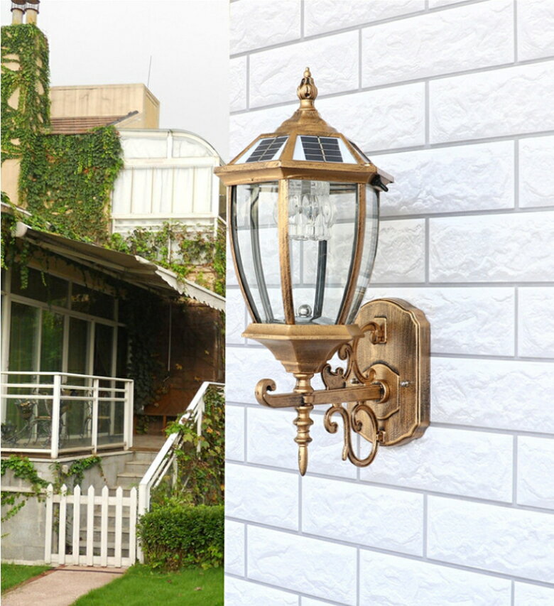 乐天商城 - ソーラーライト LED ブラケットライト 壁掛け照明 壁掛けライト ソーラー照明 ウォールライト ポーチライト 屋外照明 防雨 駐車場 廊下 軒先 ガーデン 照明器具 玄関照明 門灯 外灯 レトロ 庭園灯