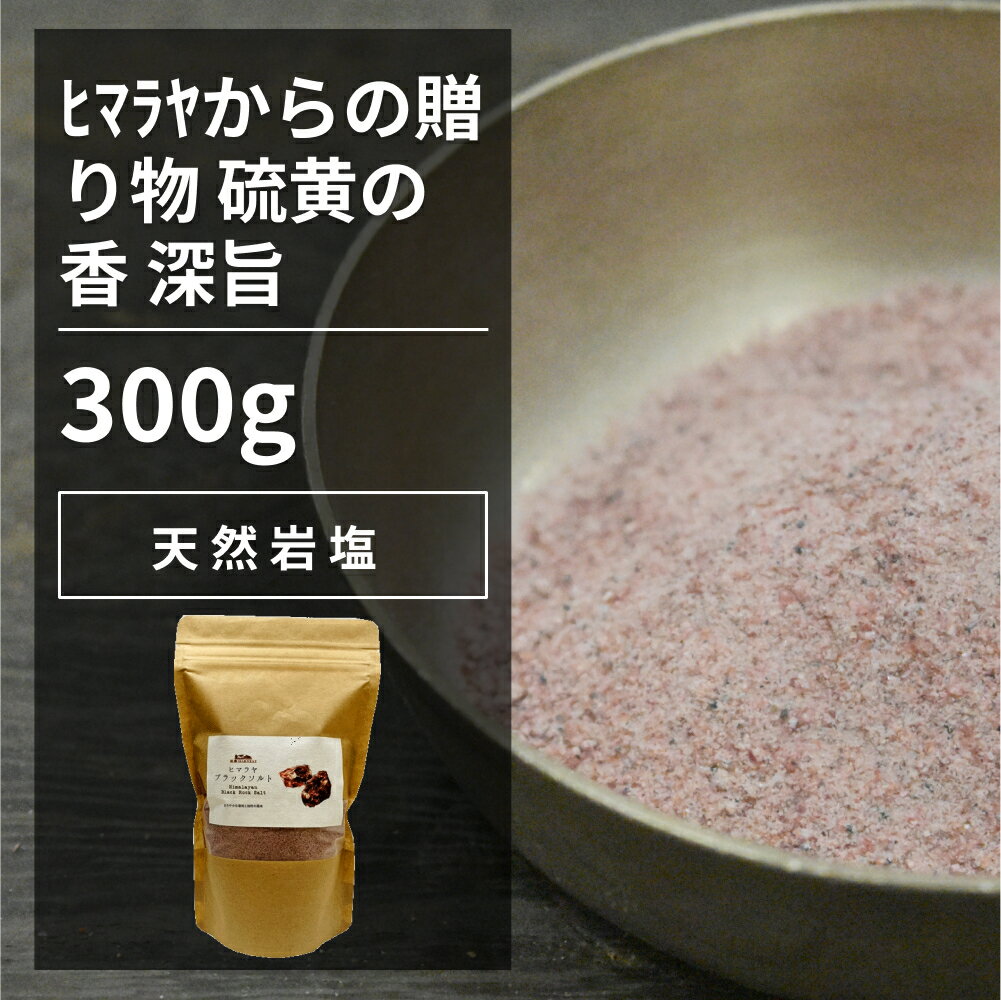 岩塩 ヒマラヤブラックソルト 300g【エヌ・ハーベスト】インド産 ヒマラヤ岩塩 パウダー 香料・酵母エキス無添加　無香料 無着色 食用 入浴 バスソルト 天然 温泉 冷え 疲れ 自然塩　ミネラル