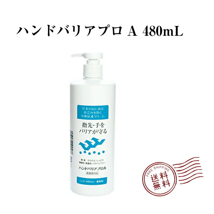 【あす楽対応】ハンドバリアプロA ポンプ付き大容量ボトル（480ml） 大木製薬 医薬部外品 指先 手 皮膚保護クリーム 保湿成分 水分 潤い さらさら しっとり 肌荒れ 乾燥 水仕事のサムネイル