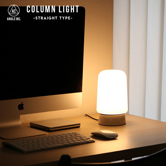 COLUMN LIGHT (STRAIGHT) / コラム ライト (ストレート) ANGLE アングル ランプ デスクライト 壁付け照明 ブラケットライト 電気 間接照明 照明 電気 コンセント式 円柱 日本製 ANGLE アングル