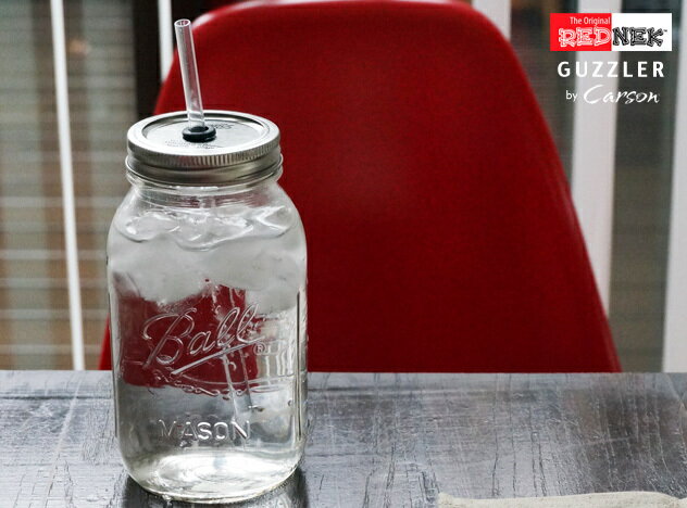 Rednek Guzzler Glass （約947ml） / レッドネック ガズラー グラス Carson USA / カーソン / ball mason jar ボール メイソン ジャー コップ ガラス ストロー CUP DETAIL