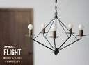 FLIGHT WOOD & STEEL CHANDELIER / フライト ウッド スチール シャンデリアAPROZ / アプロス ライト 照明 ランプ無垢 AZP-615-BK