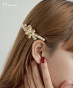 パールメタルフラワーバレッタ ヘアアクセサリー ヘアピン ヘアクリップ ゴールド シルバー ボリューム ビーズ パーティー 花 大きめ 結婚式 披露宴 二次会 成人式 同窓会 卒業式 入学式 お呼ばれ 女子会 セレモニー オケージョン ウェディング 着物 袴 髪飾り ブライダル